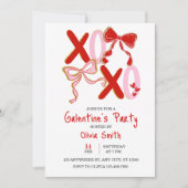 cute xo Galentine’s Day invitation, girly invite 招待状 (正面)