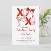 cute xo Galentine’s Day invitation, girly invite 招待状 (スタンド正面)