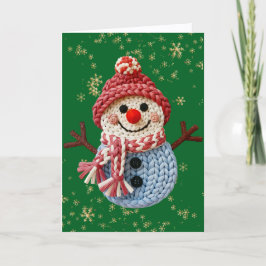 Cute Yarn Snowman (Faux, Not actual Yarn) シーズンカード