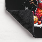 Cute Yarn Snowman Quilter Christmas Crochet Knitti マウスパッド (コーナー)