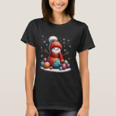 Cute Yarn Snowman Quilter Christmas Crochet Knitti Tシャツ (正面)
