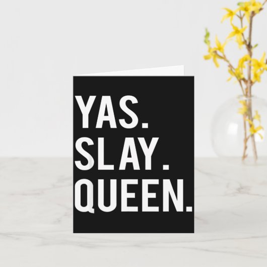 Cute Yas Slay Queen Quote Girls  カード (黄色い花)