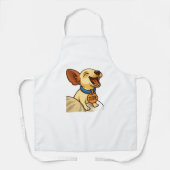 Cute yawning Chihuahua cartoon エプロン (正面)
