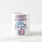 Cute Yawning Panda Beary Sleepy Pun コーヒーマグカップ (中央)