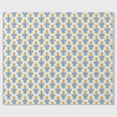 Cute, yellow and blue floral Wrapping Paper ラッピングペーパー (フラット)