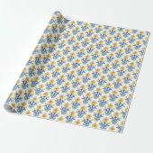 Cute, yellow and blue floral Wrapping Paper ラッピングペーパー (アンロールド)
