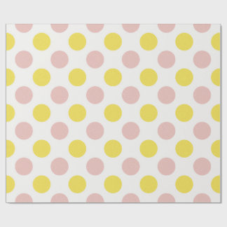 Cute Yellow and Pink Polka Dot  ラッピングペーパー