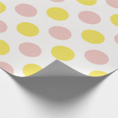 Cute Yellow and Pink Polka Dot  ラッピングペーパー (角)