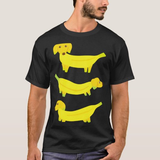 Cute Yellow Banana Dogs Graphic Tシャツ (正面)