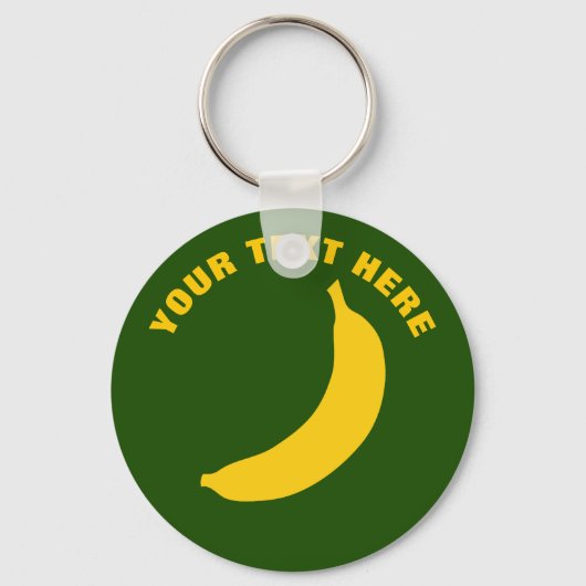 Cute yellow banana fruit custom button keychains キーホルダー (正面)