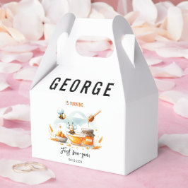 Cute Yellow Bee & Sunflower 1st Bee-Day Birthday フェイバーボックス