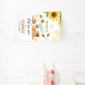 Cute Yellow Bee & Sunflower 1st Bee-Day Birthday 横断幕 (インサイチュ)