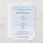 Cute Yellow Bird With Balloon Birthday Invitation 招待状 (裏面)