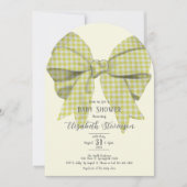Cute Yellow Bow Gender Neutral Baby Shower Arch 招待状 (正面)