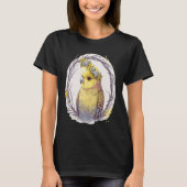 Cute Yellow Budgie Parakeet Bird Flower Crown Pet  Tシャツ (正面)