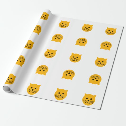 Cute yellow cats ラッピングペーパー (アンロールド)