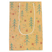 Cute Yellow Christmas ミディアムペーパーバッグ (裏面)