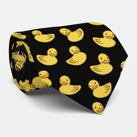 Cute Yellow Duck Pattern Ducky ネクタイ (ロール)