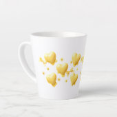 Cute Yellow Hearts Mug - Sweet Candy Love Pattern カフェラテマグ (左アングル)