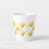Cute Yellow Hearts Mug - Sweet Candy Love Pattern カフェラテマグ (正面)