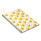Cute Yellow Hearts Pattern Spiral Notebook ノートブック (右側)