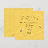 Cute Yellow Honey "Mommy to Bee" Baby shower 招待状 (正面/裏面)