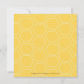 Cute Yellow Honey "Mommy to Bee" Baby shower 招待状 (裏面)