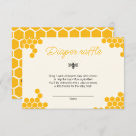 Cute Yellow Mommy to Bee Baby Shower Diaper Raffle エンクロージャーカード