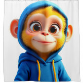 Cute Yellow Monkey シャワーカーテン (正面)