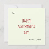 Cute Yellow Red Hearts Unicorn Kids Valentines Day ノートカード (裏面)