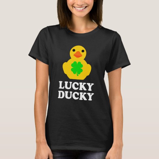 Cute Yellow Rubber Duck Four Leaf C St Patrick's D Tシャツ (正面)