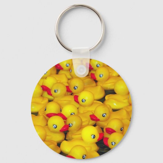 Cute yellow rubber duckies キーホルダー (正面)