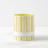 Cute Yellow Striped Custom Name Coffee マグカップ (中央)