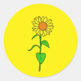 Cute yellow sunflower for small business packing ラウンドシール