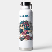 cute yoga girl gym water bottle ウォーターボトル (背面)