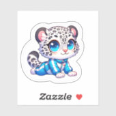 Cute Yoga Kawaii Anime Snow Leopard Sticker  シール (シート)