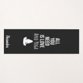 Cute Yoga Mat Yogi Modern Unique Meditation Black ヨガマット (正面(横))