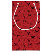 cute yoga pet dog pattern red background スモールペーパーバッグ (裏面)