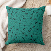 cute yoga pet dog pattern turquoise background クッション (ブランケット)