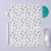 cute yoga pet dog pattern white background 薄葉紙 (クラフト)