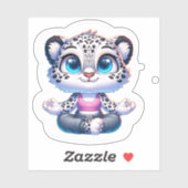 Cute Yoga Sport Anime Snow Leopard Stickers シール (シート)