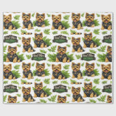 Cute Yorkie Biker Pattern  ラッピングペーパー (フラット)