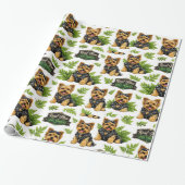 Cute Yorkie Biker Pattern  ラッピングペーパー (アンロールド)