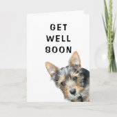 Cute Yorkie Get Well Soon カード (正面)