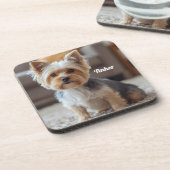 Cute Yorkshire Personalized Beverage Coaster Set コースター (左側)