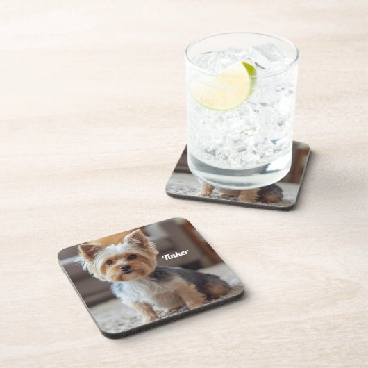 Cute Yorkshire Personalized Beverage Coaster Set コースター (右側)