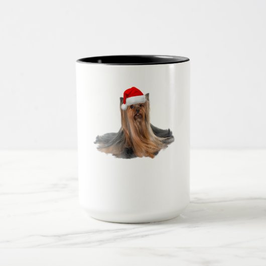 Cute Yorkshire Terrier Christmas Gift マグカップ (中央)