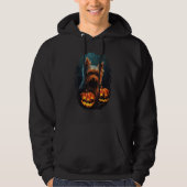 Cute Yorkshire Terrier Pumpkin Halloween Costume パーカ (正面)