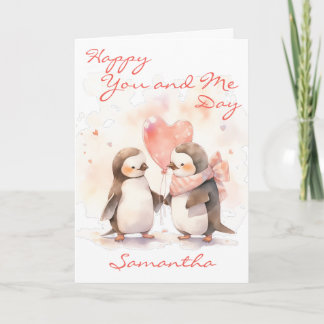 Cute You and Me Penguin カード