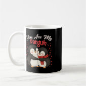 Cute You Are My Penguin Couple Funny Valentines Da コーヒーマグカップ (左)